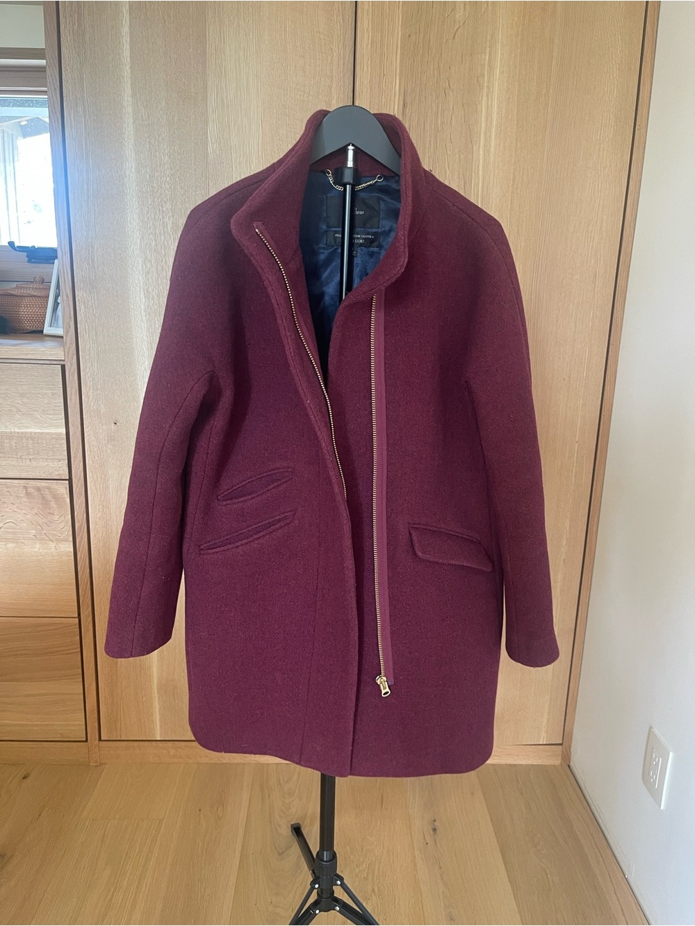J. Crew Women's Wool Pea Coat in Burgundy